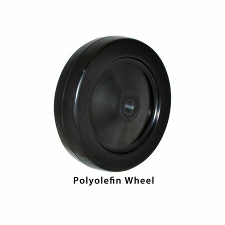 Bk Resources 5-inch Pop-In Stem Casters, Polyolefin Wheels, Top Lock Brake, 300lb Capacity, 4PK 5SBR-1ST-LDP-PS4